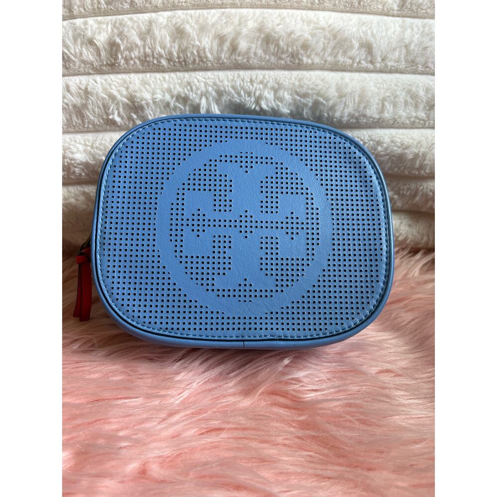Blue Tory Burch Makeup Bag